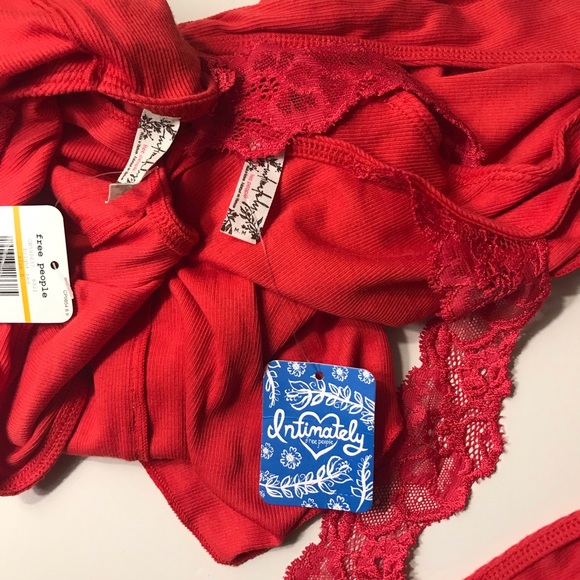 Free People Flipside Red Lace Tank Top - Picture 2 of 8
